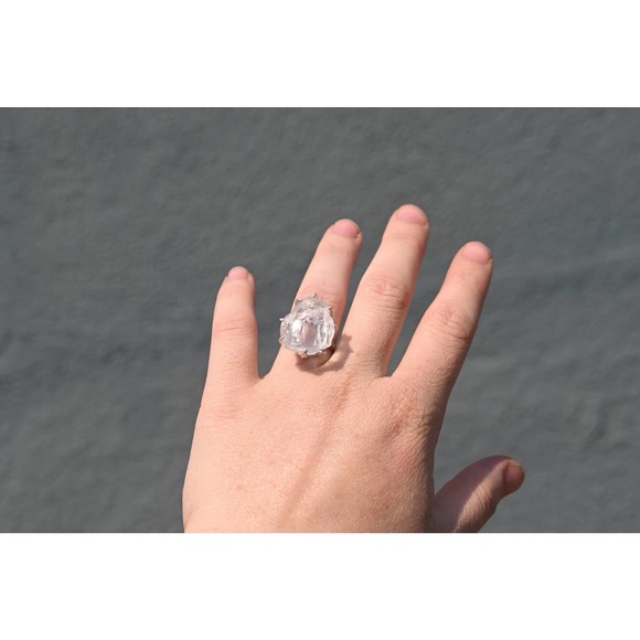 Alternative diamond engagement ring,  raw stone rings, - Picture 3 of 6